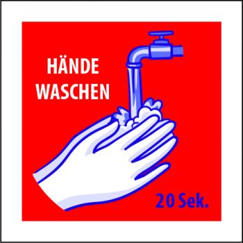 Corona Schilder Hände waschen